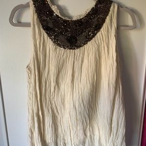 Urban Outfitters | Ecote Cream Beaded Blouse
